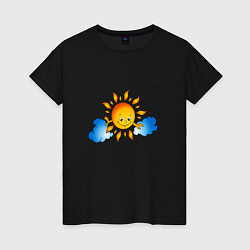 Женская футболка Солнышко и облака