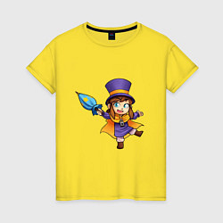 Футболка хлопковая женская A Hat in Time, цвет: желтый