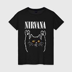 Женская футболка Nirvana rock cat