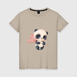 Женская футболка Панда с леденцом