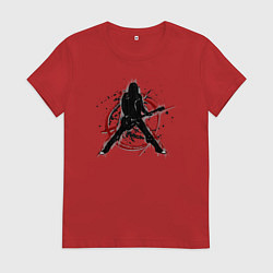 Футболка хлопковая женская Анархия панк, цвет: красный