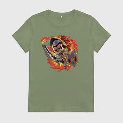 Футболка хлопковая женская Чиби Фернандо Chibi Fernando, цвет: авокадо