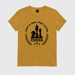 Женская футболка Просто девушка любящая шахматы