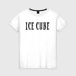 Футболка хлопковая женская Ice Cube - logo, цвет: белый