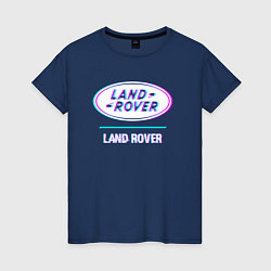 Женская футболка Значок Land Rover в стиле glitch