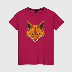 Женская футболка Голова лисы-полигональ