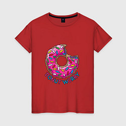 Футболка хлопковая женская Donut - Worry, цвет: красный