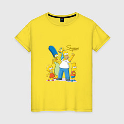 Женская футболка Симпсоны - веселая семейка