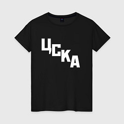 Женская футболка ЦСКА надпись по диагонали