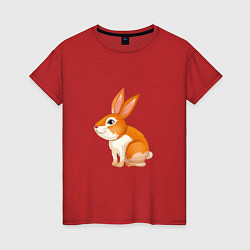Футболка хлопковая женская Рыжий кролик, цвет: красный