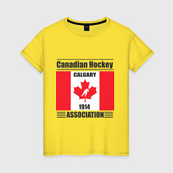 Футболка хлопковая женская Федерация хоккея Канады, цвет: желтый