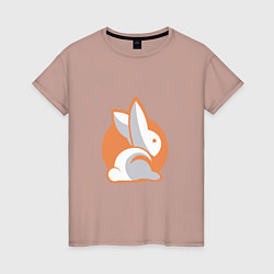 Футболка хлопковая женская Orange Rabbit, цвет: пыльно-розовый
