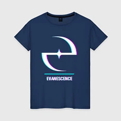 Женская футболка Evanescence glitch rock