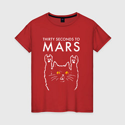 Женская футболка Thirty Seconds to Mars rock cat