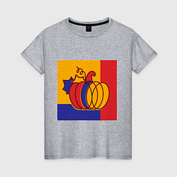 Женская футболка Тыква трехцветная винтаж