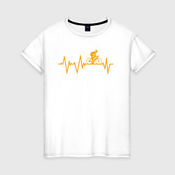 Женская футболка Велоспорт в биении сердца