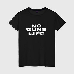 Футболка хлопковая женская No Guns Life лого, цвет: черный