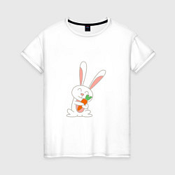 Футболка хлопковая женская Морковные обнимашки, цвет: белый