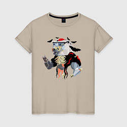 Женская футболка Медведь - зомби, окруженный летучими мышами - Hall