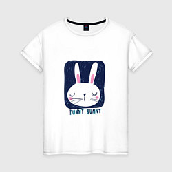 Футболка хлопковая женская Funny - Bunny, цвет: белый