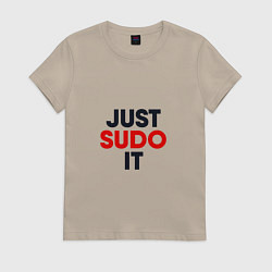 Футболка хлопковая женская Just sudo, цвет: миндальный