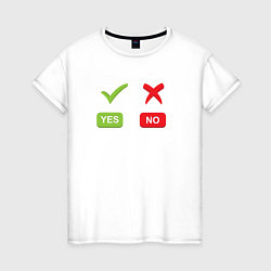 Женская футболка Кнопки выбора ДА - НЕТ