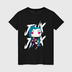 Футболка хлопковая женская Funko pop Jinx, цвет: черный