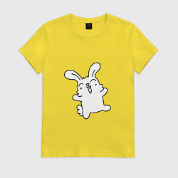 Футболка хлопковая женская Happy Bunny, цвет: желтый