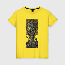 Футболка хлопковая женская Nest tree, цвет: желтый