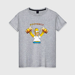 Футболка хлопковая женская Homer & Beer, цвет: меланж