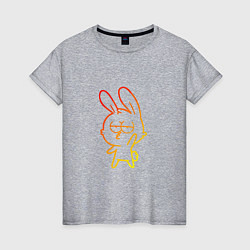 Футболка хлопковая женская Hello Rabbit, цвет: меланж