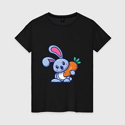 Женская футболка Зайчонок с морковкой