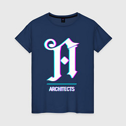 Футболка хлопковая женская Architects glitch rock, цвет: тёмно-синий