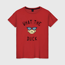 Футболка хлопковая женская What The Duck?, цвет: красный