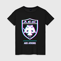 Женская футболка AEK Athens FC в стиле glitch