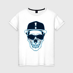 Женская футболка Череп в бейсболке Hip-Hop
