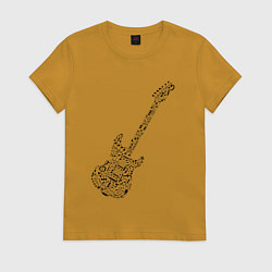 Женская футболка Гитара из нот