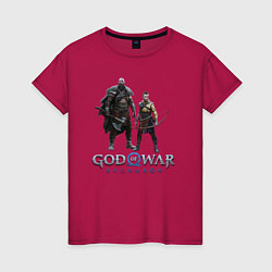 Футболка хлопковая женская Отец и сын GoW Ragnarok, цвет: маджента