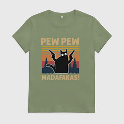 Женская футболка Кот с пистолетами - Madafakas