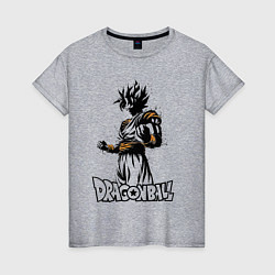 Футболка хлопковая женская Dragon Ball - Goku Son - Герой, цвет: меланж