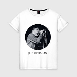 Футболка хлопковая женская Joy Division: Ian Curtis, цвет: белый