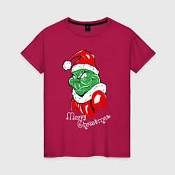 Женская футболка Merry Christmas, Santa Claus Grinch