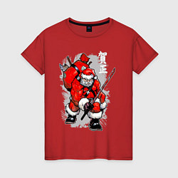 Женская футболка Санта Клаус самурай