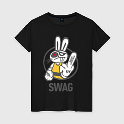 Женская футболка SWAG Bad rabbit - Merry Christmas!