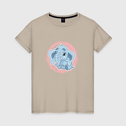 Женская футболка Мультяшный милый слонёнок