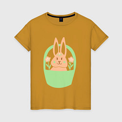Женская футболка Кролик в корзине
