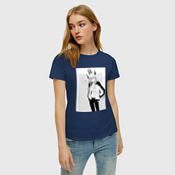 Футболка хлопковая женская Человек-бензопила Пауэр, цвет: тёмно-синий — фото 2