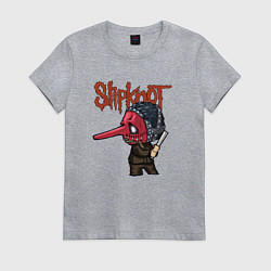 Футболка хлопковая женская Slipknot mask art, цвет: меланж