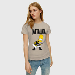 Футболка хлопковая женская Металлика Барт Симпсон, цвет: миндальный — фото 2