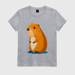 Женская футболка Капибара - рисунок
